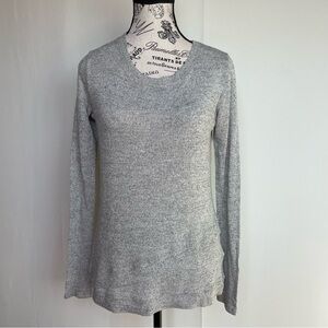 Beyond Yoga silver lurex cotton-blend crewneck pullover sweater size S small